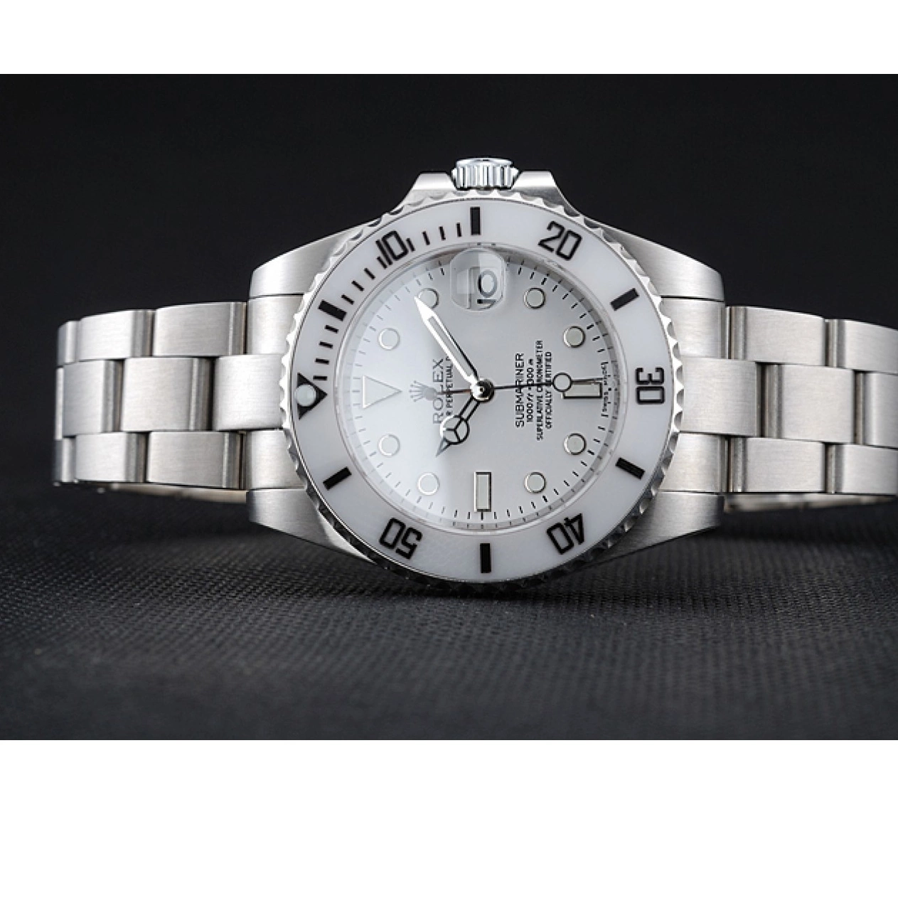 Best AAA Replica Sites Dial Bracelet 1454152 White Rolex Stainless Steel Submariner 0819